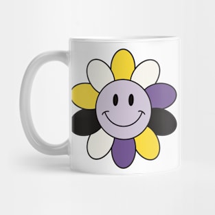 Non-binary smile daisy flower Mug